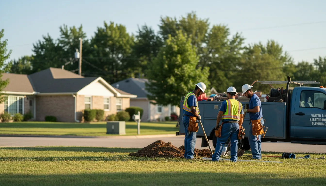 Residential water line and bathroom plumbing service in Excello, MO